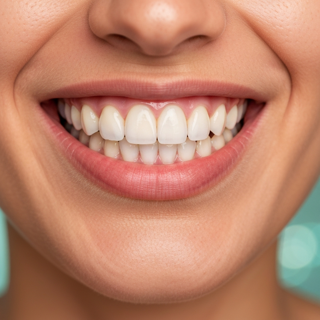 Smile after professional dental clean and whitening